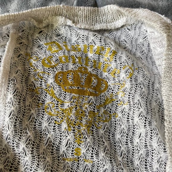 Disney Couture sz S Long sleeve snow white sheer cropped sweater - Picture 8 of 8